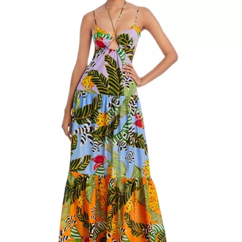 FARM Rio Mixed Striped Bananas Maxi Dress - Picture 3 of 9